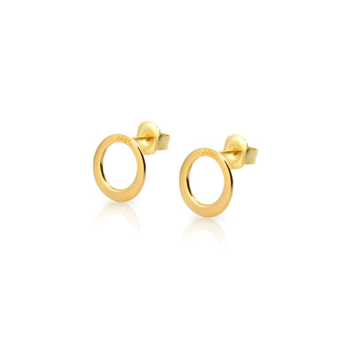 Aran Circle Gold Earrings