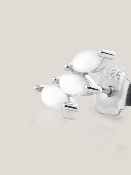 Aran Mini Ice Silver Earrings - Image 4