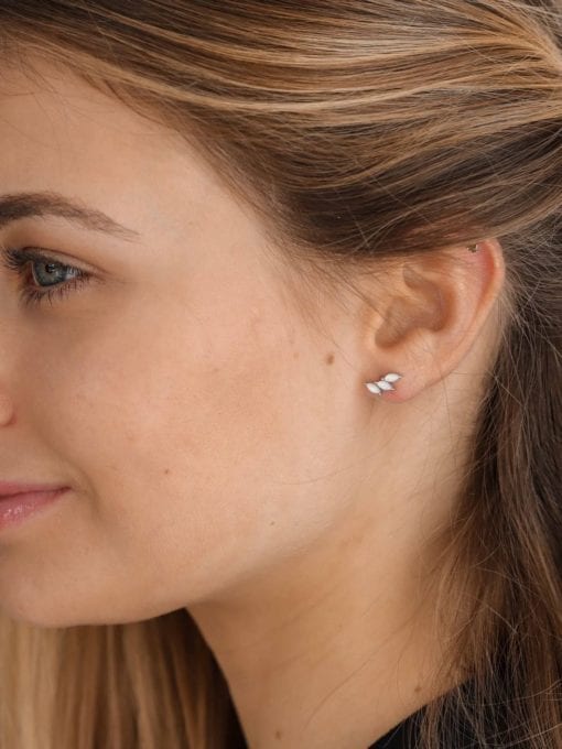 Aran Mini Ice Silver Earrings - Image 3