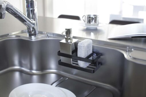 Yamazaki Sponge & Bottle Holder With Suction Cup Black - Image 2