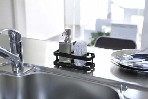 Yamazaki Sponge & Bottle Holder With Suction Cup Black - Image 3
