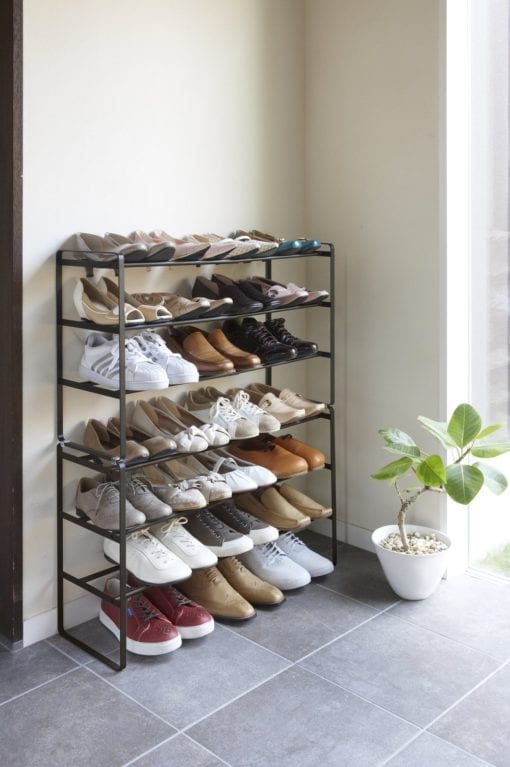 Yamazaki Frame Extendable Shoe Rack 3 Tier Black - Image 5