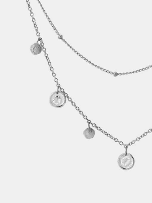 Aran Labradorite Coins Silver Necklace - Image 4