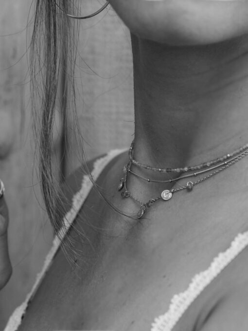 Aran Labradorite Coins Silver Necklace - Image 3