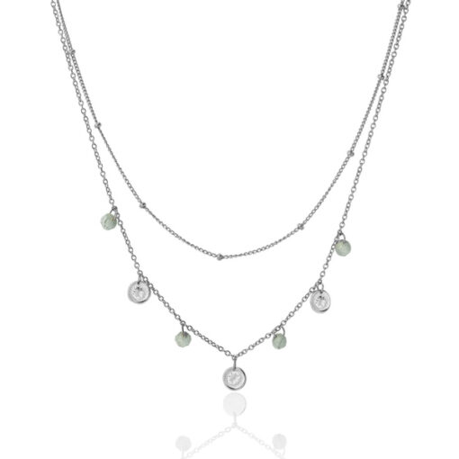 Aran Labradorite Coins Silver Necklace