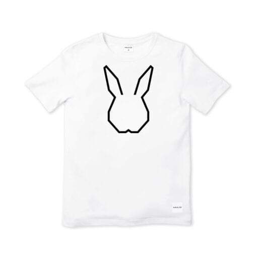 Kirju Orgaaniline "Bunny Line" T-särk Valge