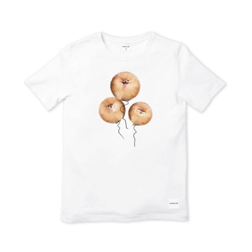 Kirju Orgaaniline "Pom Balloons" T-särk Valge