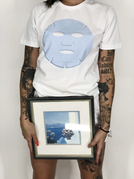 Kirju Organic "Mask" Tshirt White - Image 4