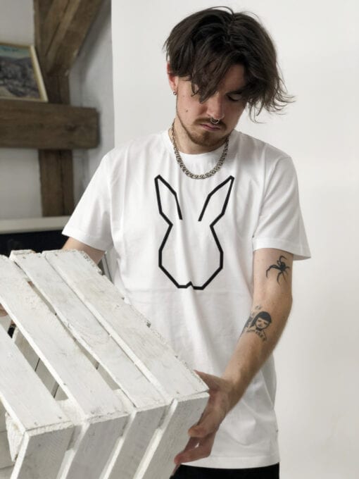 Kirju Orgaaniline "Bunny Line" T-särk Valge - Image 4
