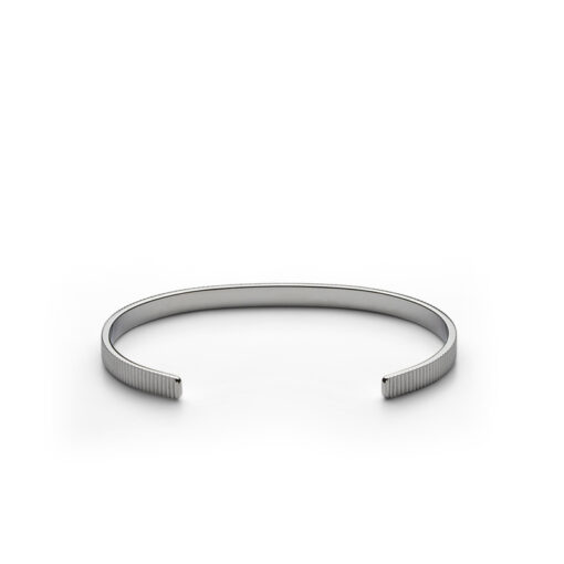 Skultuna Ribbed Cuff Thin Polished Steel