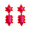 Maison 203 Stones Earrings L Red Magenta