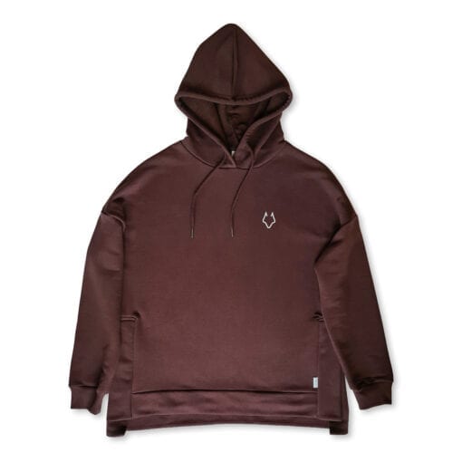 Kirju "Wolf" Hoodie Burgundy Brown - Image 4