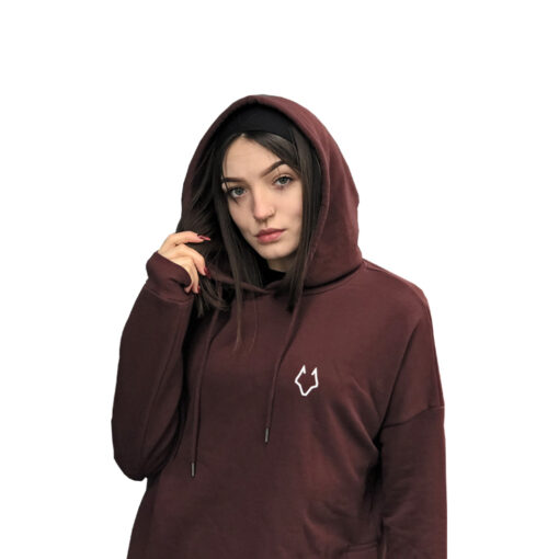 Kirju "Wolf" Hoodie Burgundy Brown