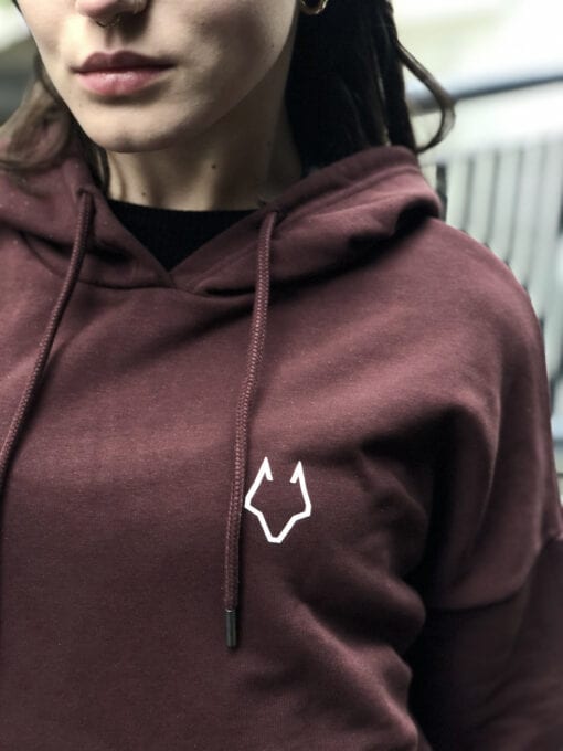 Kirju "Wolf" Hoodie Burgundy Brown - Image 3