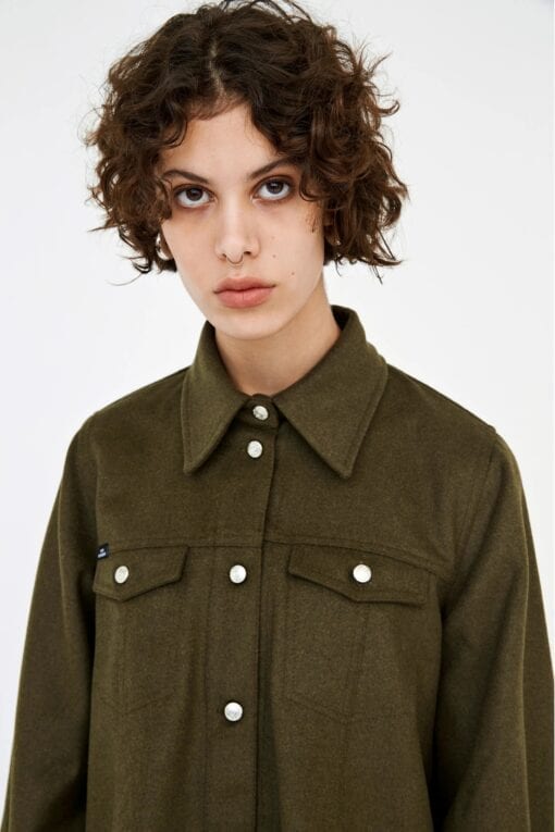 Won Hundred Odette Overshirt Teak Melange - Image 3
