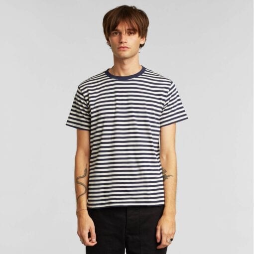 Dedicated T-shirt Stockholm Stripes Navy - Image 3