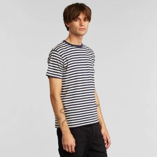 Dedicated T-shirt Stockholm Stripes Navy - Image 4