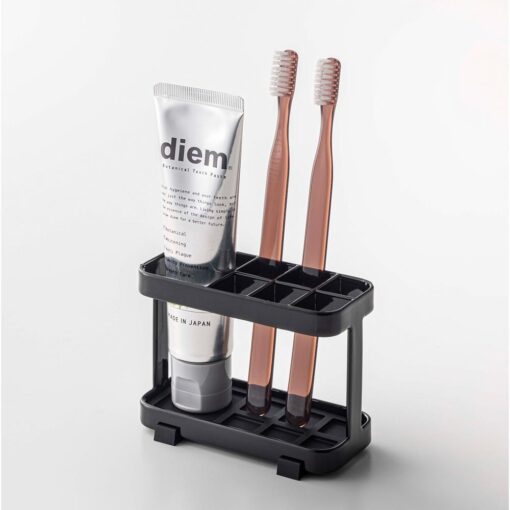 Yamazaki Tower Toothbrush Stand Wide Black - Image 3