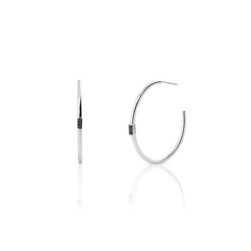 Aran Esmeralda Silver Hoops Earrings