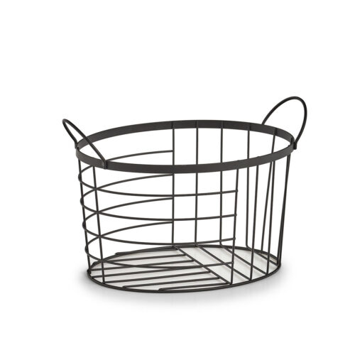 Metallist ovaalne korv 35cm Must