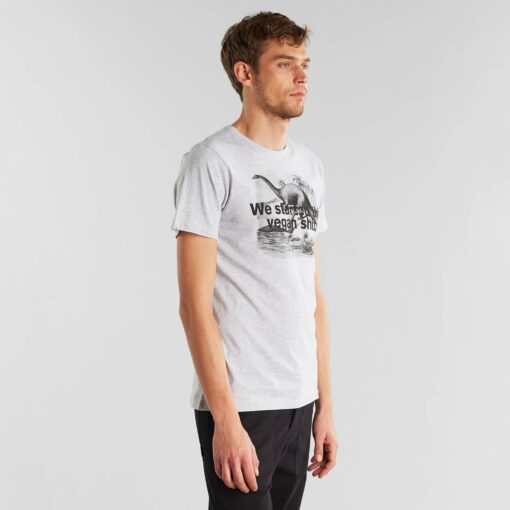 Dedicated Stockholm Vegan Dino T-särk Grey Melange - Image 4