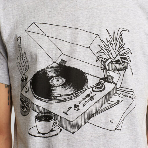Dedicated Stockholm Coffee Vinyl T-särk Grey Melange