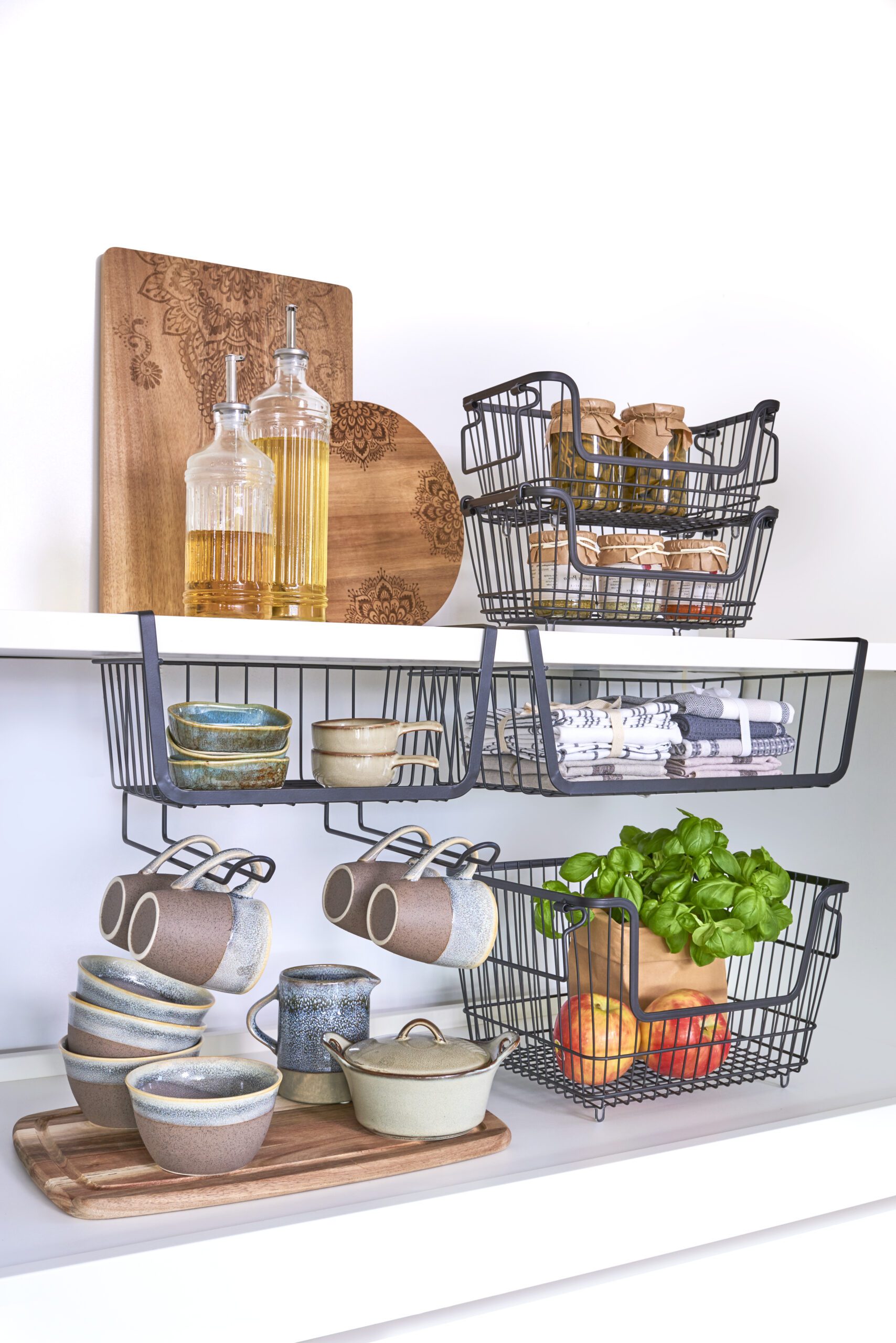 Under Shelf Rack Metal Black - Image 2