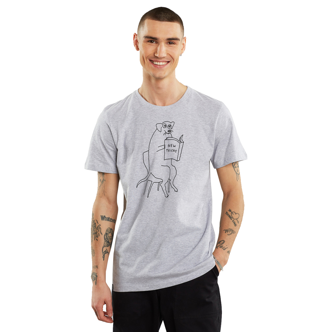 Dedicated T shirt Stockholm New Tricks Grey Melange TALI Concept