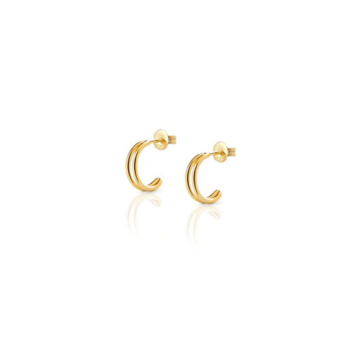 Aran Double Hoop Gold Earrings