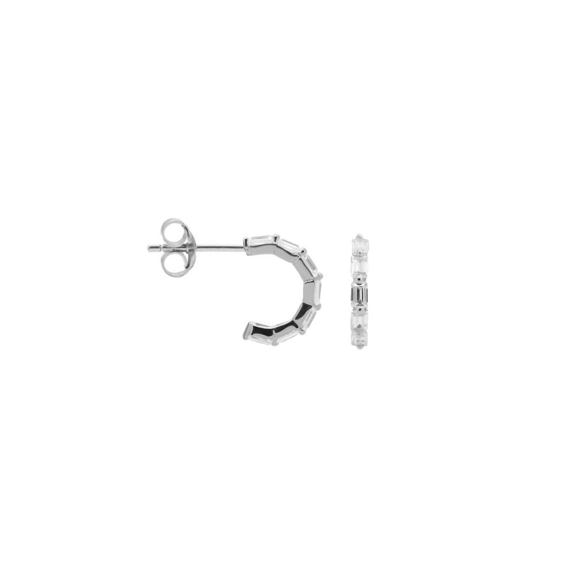 Kirju Crystal Hoop Earrings Silver