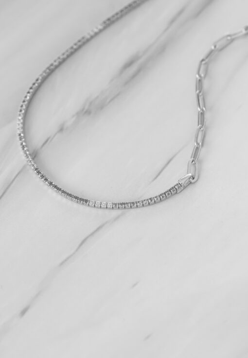 Aran Tennis Choker kaelakee, hõbe 925 - Image 3