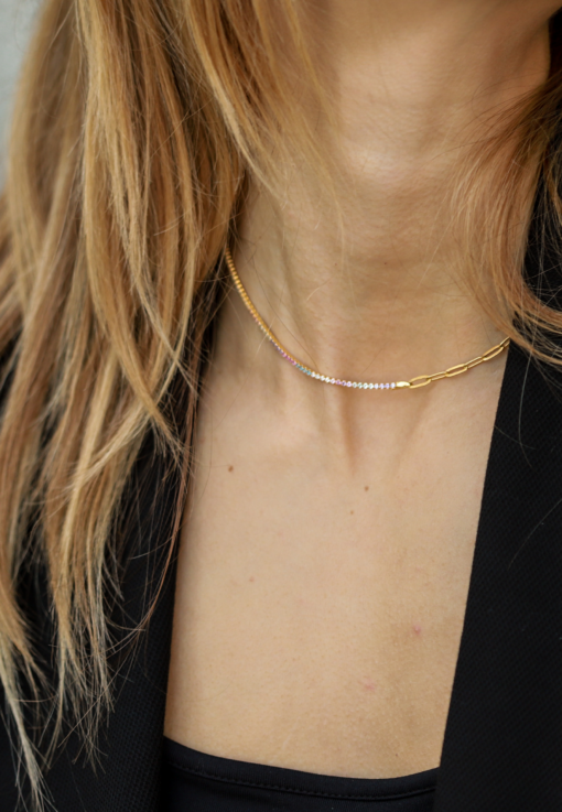 Aran Tennis Chain Gold Choker - Image 4