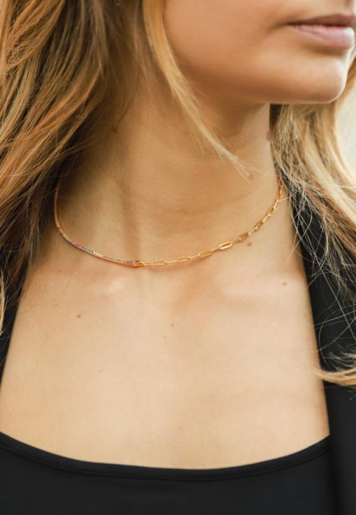 Aran Tennis Chain Gold Choker - Image 2