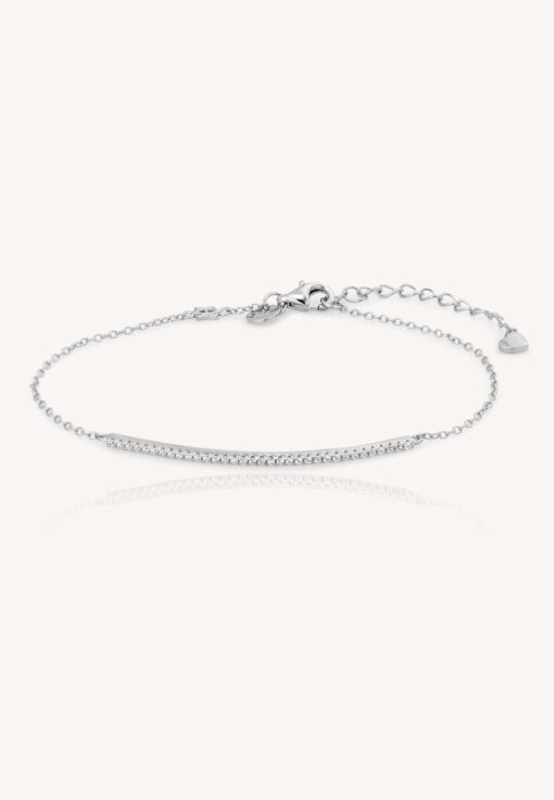 Aran Line Cz Silver Bracelet - Image 4