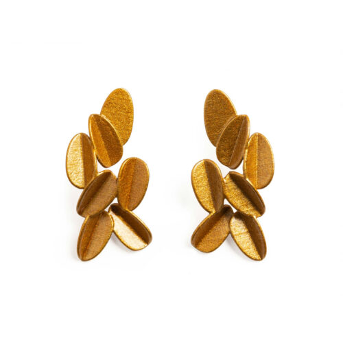 Maison 203 Leaves Earrings 2 Metallic Orange Gold