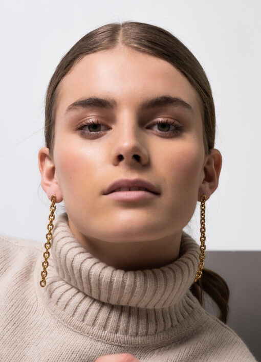 Skultuna Unité Chain Earring Gold Plated - Image 3