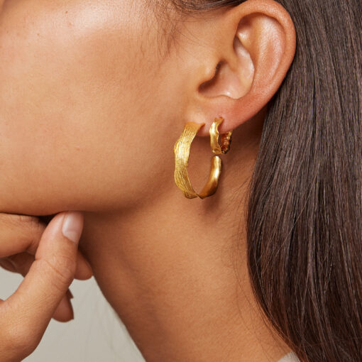 Enamel Copenhagen Hoops Ane Large Gold Earrings - Image 2