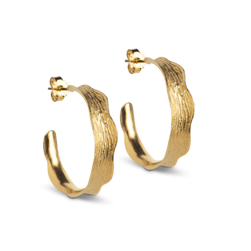 Enamel Copenhagen Hoops Ane Large Gold Earrings