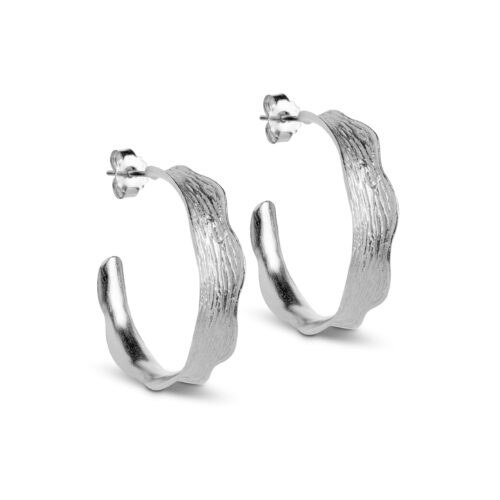 Enamel Copenhagen Hoops Ane Large Silver Earrings