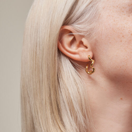Enamel Copenhagen Hoops Curly kõrvarõngad 925, kullatud 18K - Image 2