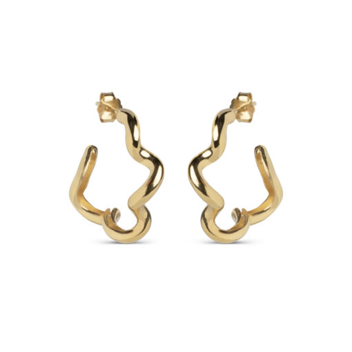Enamel Copenhagen Hoops Curly kõrvarõngad 925, kullatud 18K