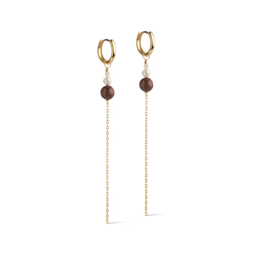 Enamel Copenhagen Hoops Jana Brown Gold Earrings