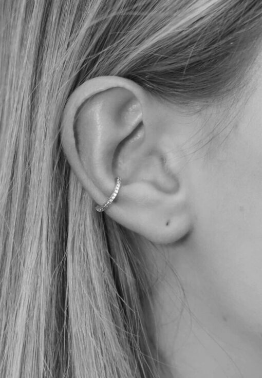 Aran Joy White Silver Ear Cuff - Image 3