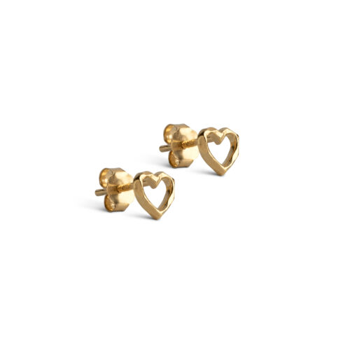 Enamel Copenhagen Studs Organic Heart Gold Earrings