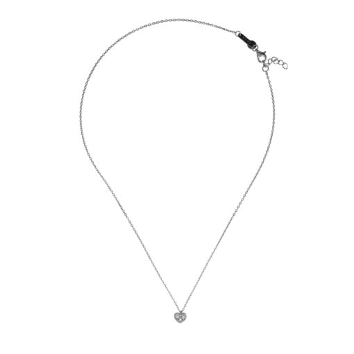 Aran Corazon 3 Circonitas Silver Necklace