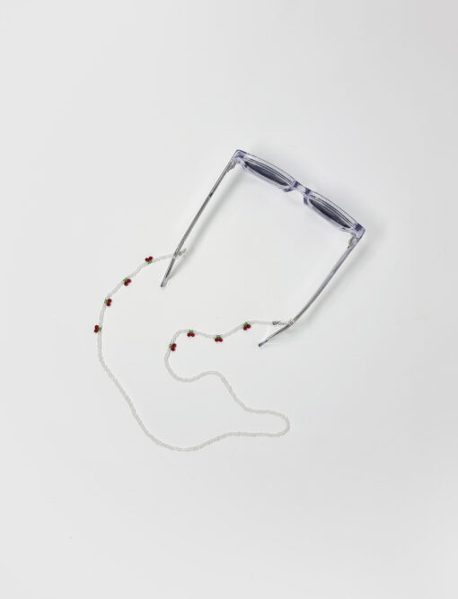 HUS Cherry Eyeglass Chain White - Image 2
