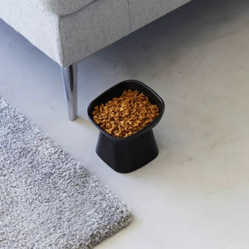 Yamazaki Angled Ceramic Pet Food Bowl Black - Image 5