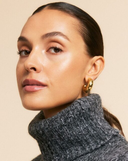 Edblad Chunky Creoles L Gold Earrings - Image 3