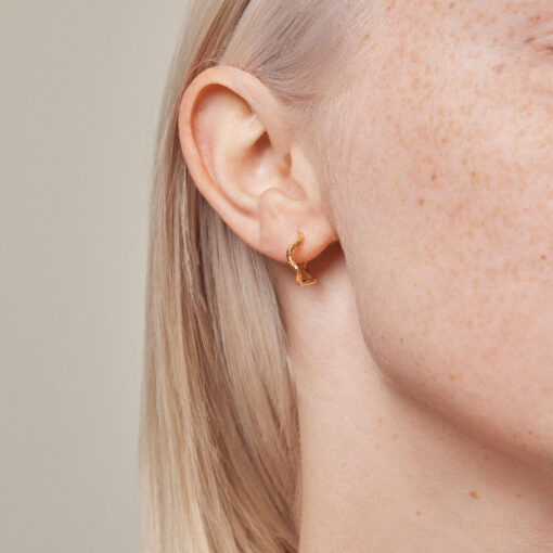 Enamel Copenhagen Hoops Holly Large Gold Earrings - Image 2