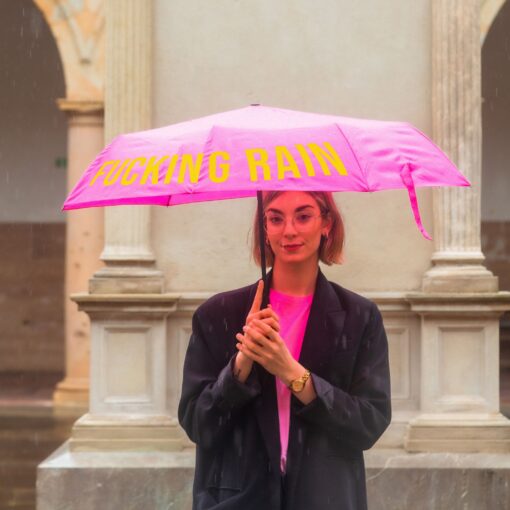 Fisura Kokkupandav vihmavari “F*cking Rain” Roosa - Image 4